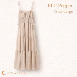 BLU PEPPER CREAM MAXI DRESS